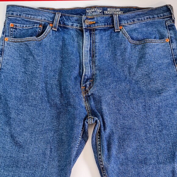 Signature by Levi Strauss Traditional regular fit denim blue men's size W40  L30 - Picture 2 of 14